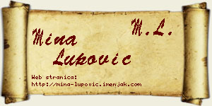 Mina Lupović vizit kartica